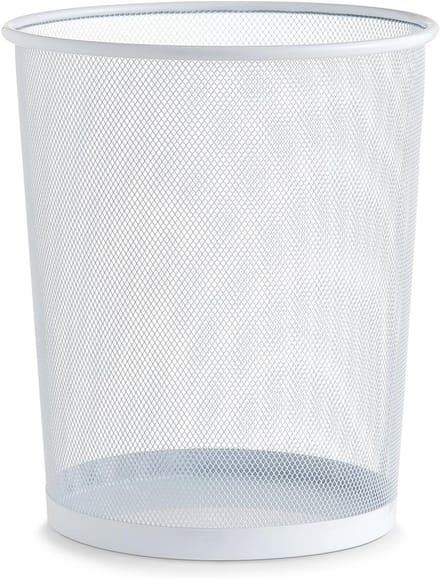 Prullenbak 29.5 x 35 cm Wit - Hoogwaardig Gewoven Staal