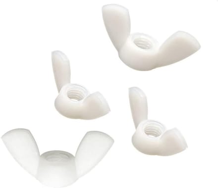Witte Nylon Vleugelmoeren M6 - Set van 10 Stuks voor Diverse Toepassingen en Klussen