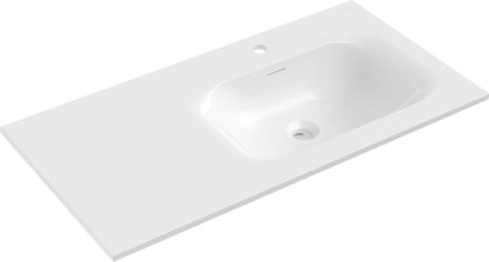 Mexen Vela wastafel ingebouwd in het blad rechts 91 x 46,5 cm, glanzend wit - 25239000P