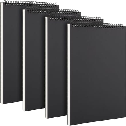 A4 Spiral Binding Schetsboek Set van 4, 30 Vel, 120g/m², Ideaal voor Tekenen, Doodlen en Schrijven