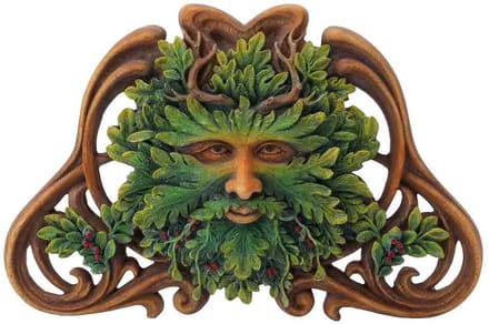 Veronese Design - Groene Man WINTER (mini) Wandornament - (bxhxd) ca. 14cm x 10cm x 0,5cm