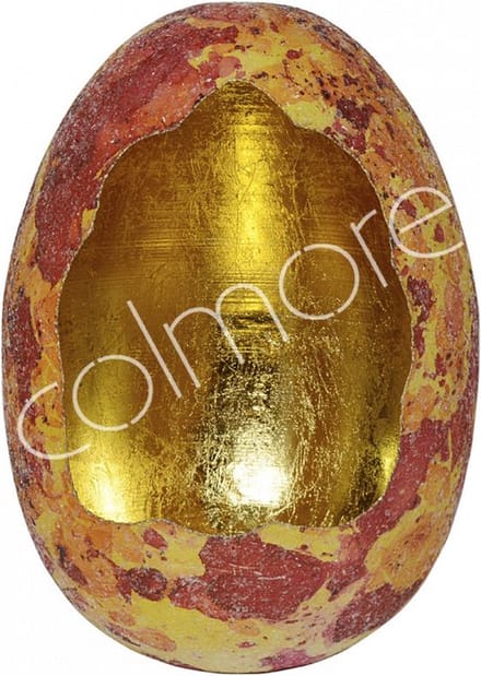 Colmore by Diga decoratie ei ijzer yellow mozaïek met oranje blad 14x14x20 cm