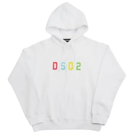 Dsquared2 veelkleurige DSQ2-logo witte hoodie