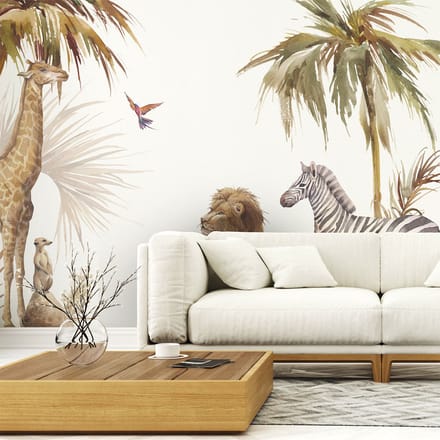 Vooraf gelijmd panoramisch junglebehang H 280 x B 360 cm