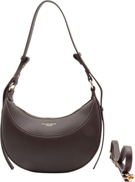 Flora & Co - fashion schoudertasje - crossbodytas - met lange draagriem - chocolat/bruin