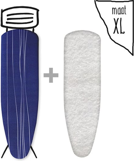 Leuke Strijkhoezen | Strijkhoes met Molton - Royal Blue - maat XL - complete set