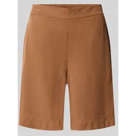 straight fit short en met linnen en viscose