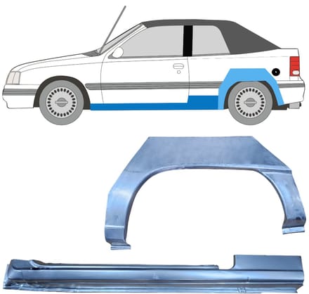 Reparatiepaneel dorpel + achterspatbord voor Opel Kadett E Astra 1984-1993