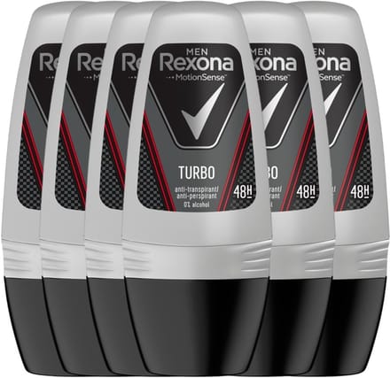 Rexona Men Turbo – Anti-transpirant Roll-on – 6 x 50 ml