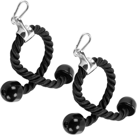 Twisted Nylon Tricep Rope met Antislip Handvatten voor Thuis en Gym, Ideaal voor Pull-Ups, Biceps en Triceps Training, 2 Stuks