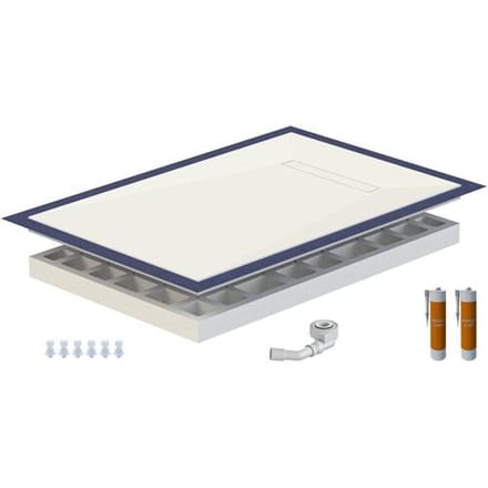 Schedel Plan Plus mineral shower element floor-level 90 x 120 cm with channel, slope on four sides LP490120E50001