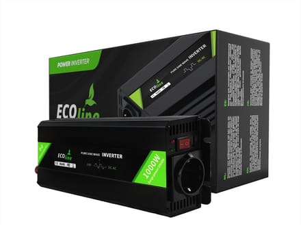 EcoLine - Omvormer 24V Naar 220V/230V - 1000w Vermogen - Zuivere sinus - Auto omvormer - Remote Controlled.