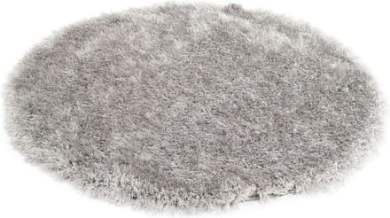 Rond Hoogpolig Vloerkleed Met Glittergaren Grijs-Ø 120 cm