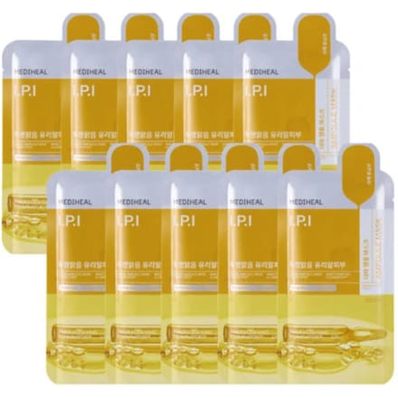 MEDIHEAL Masque Ampoule Derma IPI Apaisant & Réparation de la Barrière Cutanée Masque en Feuille 10 pièces white