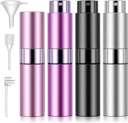 4 Stuks 10ml Refillable Reisparfumfles - Draaibare Mini Cologne Atomizer - Draagbare Levensbestendige Geurdispenser voor Tas en Portemonnee