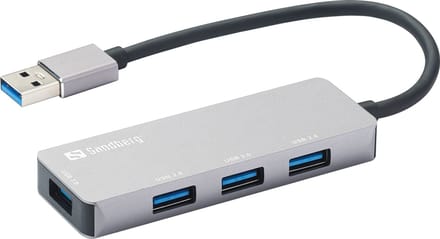 Sandberg USB-A Hub 1xUSB3.0+3x2.0 SAVER: USB-A-hub 1xUSB3.0 + 3x2.0 SAVER USB hub - 4 - Grijs