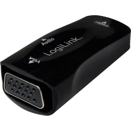 LogiLink HDMI naar VGA + 3,5mm Jack adapter met HDCP - compact / zwart