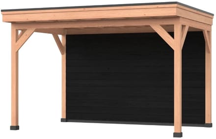 Douglas overkapping, 400 x 300, Met achterwand, Westwood Comfort Basic zwart