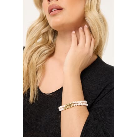 Yours 2Pack Roze Kralen Stretcharmbandsetsize One Size