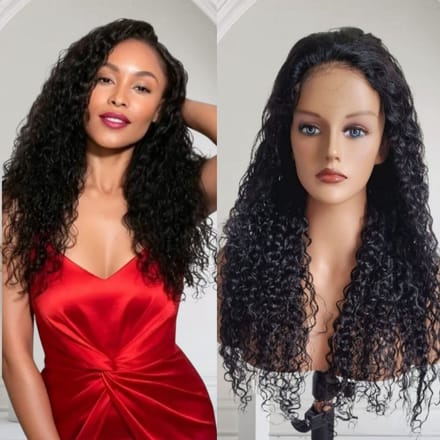 Frazimashop Pruik Echt Menselijk Haar - Krullen Water Deep Wave Remy - 28 inch