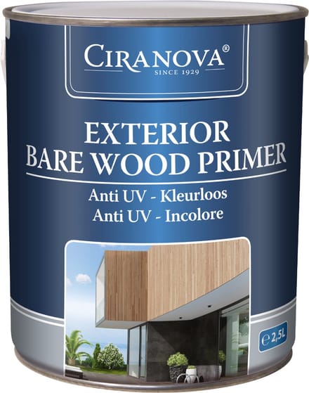 Ciranova Exterior Bare Wood Primer - 2,5 liter - Kleurloos - Beschermende Houtprimer