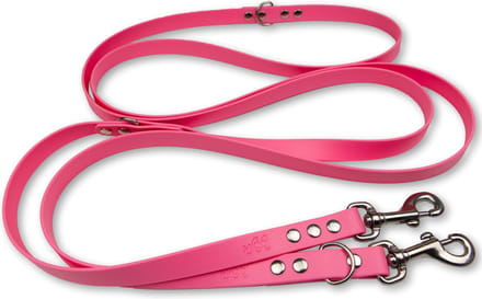 Miqdi - verstelbare, handsfree hondenriem van BioThane ® - 3 meter lang - pastel roze - L - voor grote honden