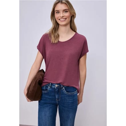 Shirt met overhangende schouders in linnenlook