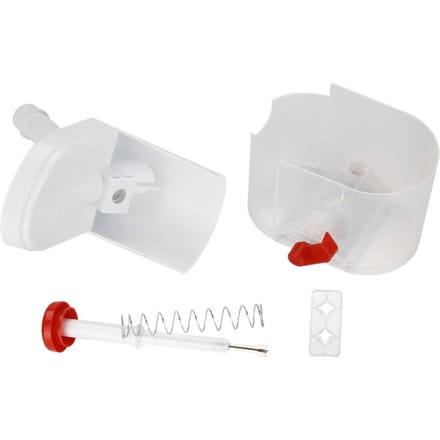 Dénoyauteur à cerises en plastique Outil pour enlever les pépins de raisin avec récipient Gadget à fruits pour la maison et les voyages white