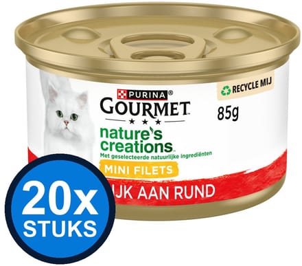 20x Gourmet - Nature's Creations Mini Filets Rund - Kattenvoer Natvoer - 85 g