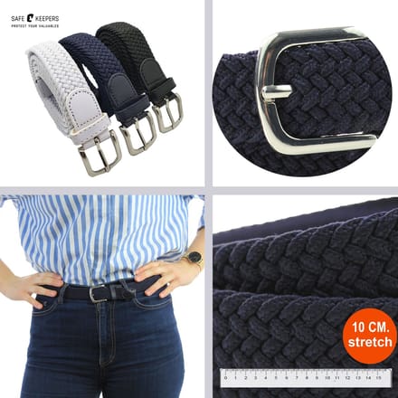 Elastische riem - riem dames - elastische riem - Stretch Riem – 3 pak - zwart, bruin en beige