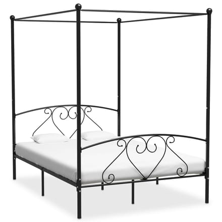 vidaXL - Hemelbedframe - metaal - zwart - 140x200 - cm