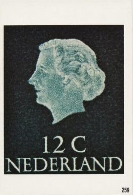 Briefkaart met afbeelding Koningin Juliana postzegel