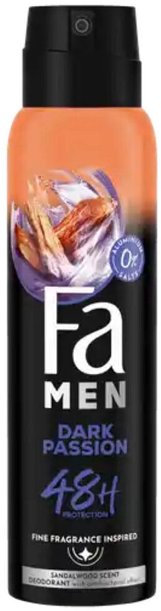 Fa Men Deodorant Spray Dark Passion - 3 x 150 ml - Voordeelverpakking