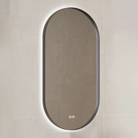 pianura Mia bathroom mirror 45x90 cm LED bathroom mirror black