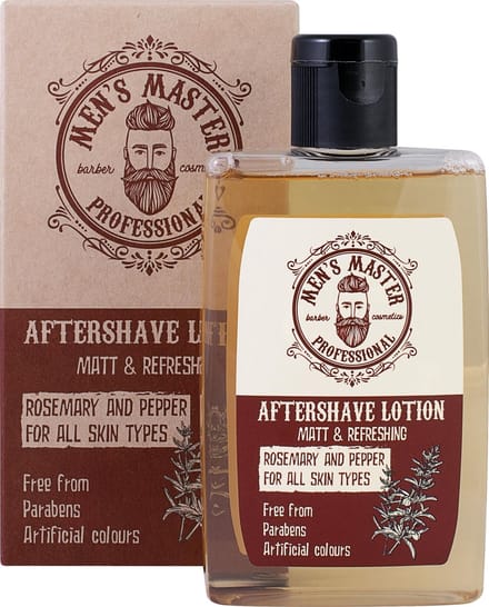 Men’s Master Aftershave Lotion – Verkoelend & Kalmerend – met Rozemarijn & Rode Pepers – 120ml