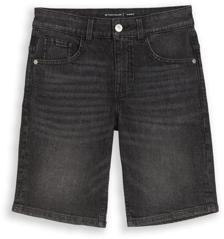 Tom Tailor - JIM BERMUDA jeansshort met stretch - Maat 128 - used dark stone grey denim