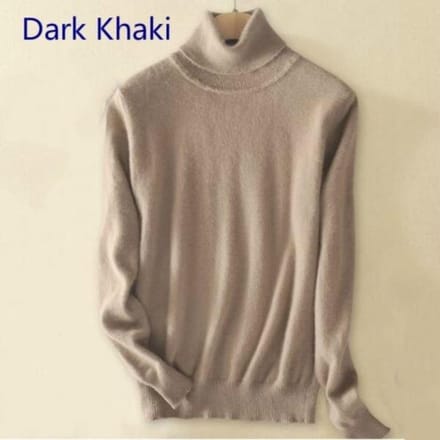 Wol pure kasjmier trui Dames gebreide coltrui Kasjmier trui Pullover Elasticiteit Pull Femme Hoge hals gebreide truien Trui 2XL