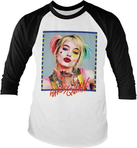 DC Comics Harley Quinn Raglan top -S- Birds Of Prey - Kiss Wit/Zwart