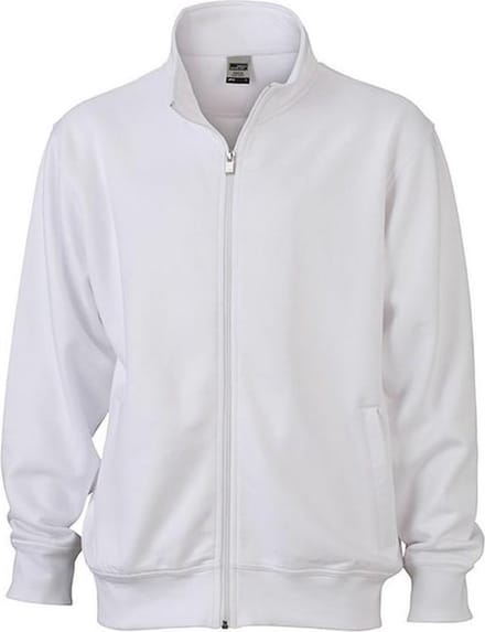 James and Nicholson Unisex Workwear Sweat Jacket (Wit)