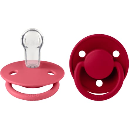 BIBS De Lux 2 PACK Silicone Onesize Coral/Ruby 2 st