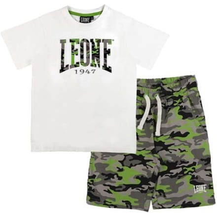 Setjes Leone 1947 Boy Sets T-Shirt + Bermuda Military Fluo