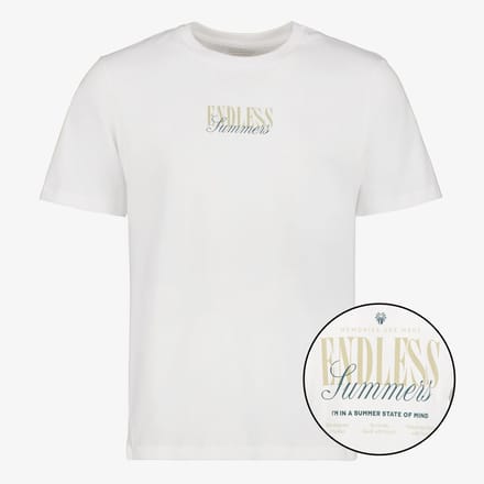 JJ REBEL heren T-shirt met backprint wit - Maat M