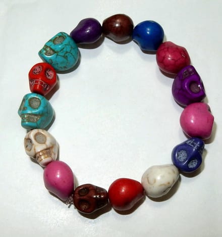 Elastische Skull Armband Multi color