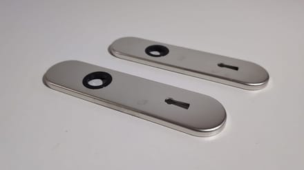 Langschild sleutelgat aluminium 72mm