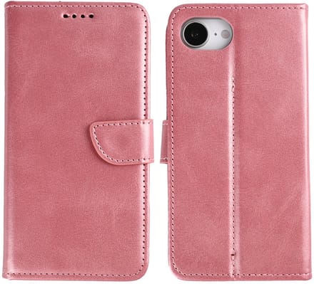Rixus Bookcase For Apple iPhone 16e, 17e Pink