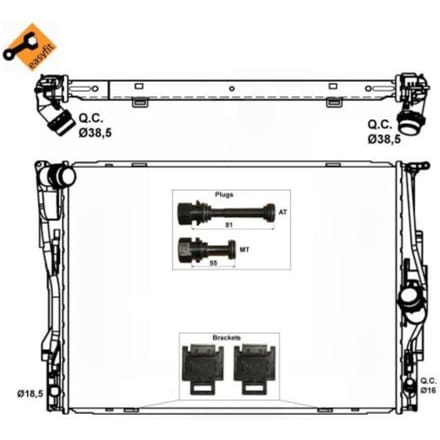 Radiator, motorkoeling NRF 53474