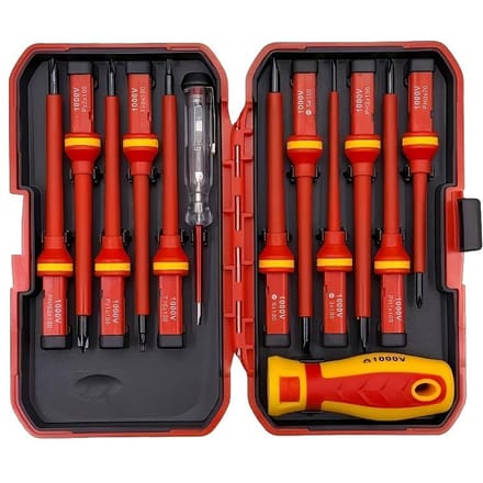 13-delige Magnetische Schroevendraaierset met Verwisselbare Bits - Duurzaam Staal, Ideaal voor Elektriciens & Doe-het-zelf Reparaties 13pcs red