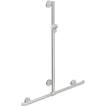 HEWI Warm Touch shower handrail with sliding shower rail, 125 x 96.2 cm 950.35.44051
