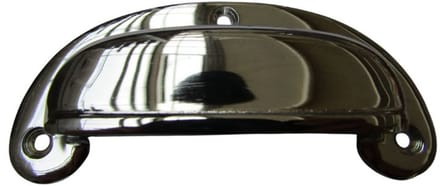 Round Lipped Cabinet Cup Pull Handle Polished Chrome