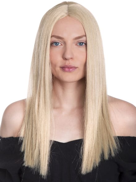 Lange Pruik Lichtblond Met Middenscheiding - Carnaval Kostuum Pruik